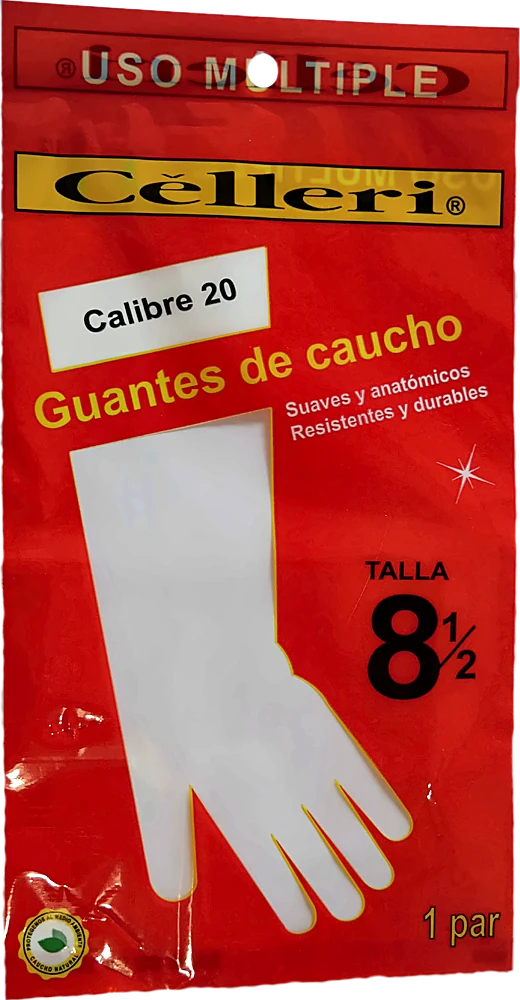 Empaque plástico para Guantes de caucho Célleri