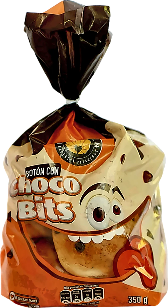 Empaque plástico para Botón con Choco Bits Pangolín